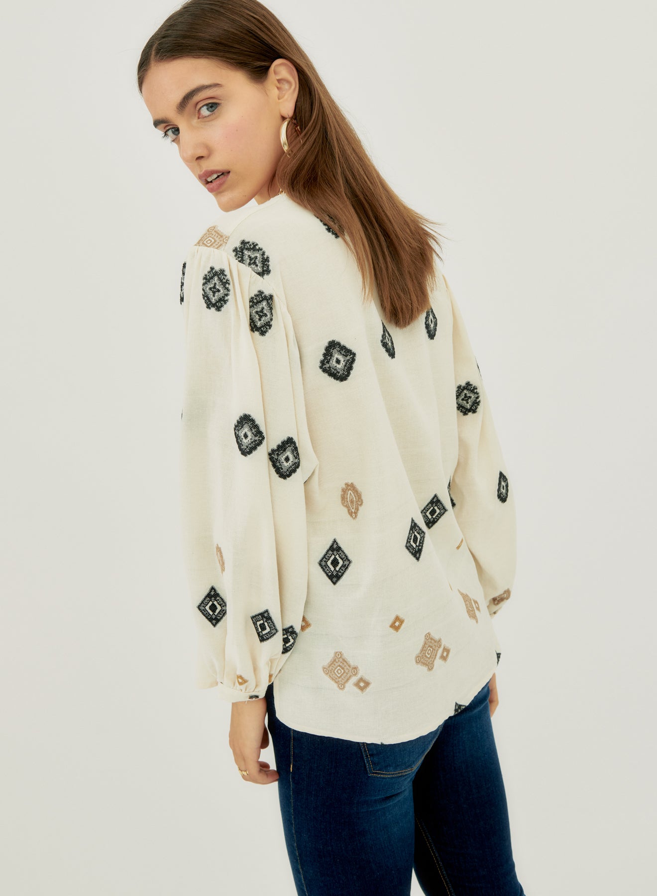 Blouse With Geometric Pattern Si/2167 - Maria Pino