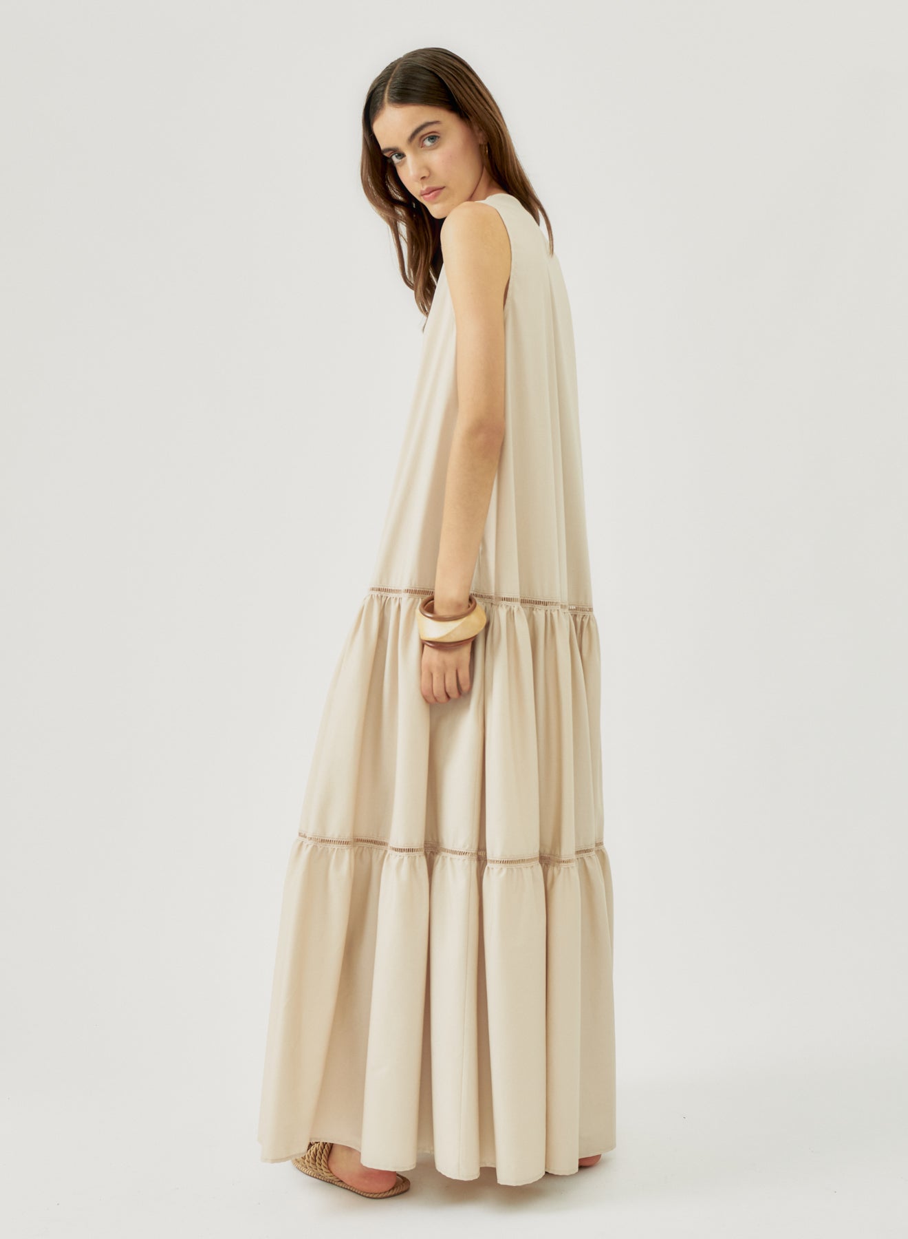 Long Dress With Openwork Detail Si/2196