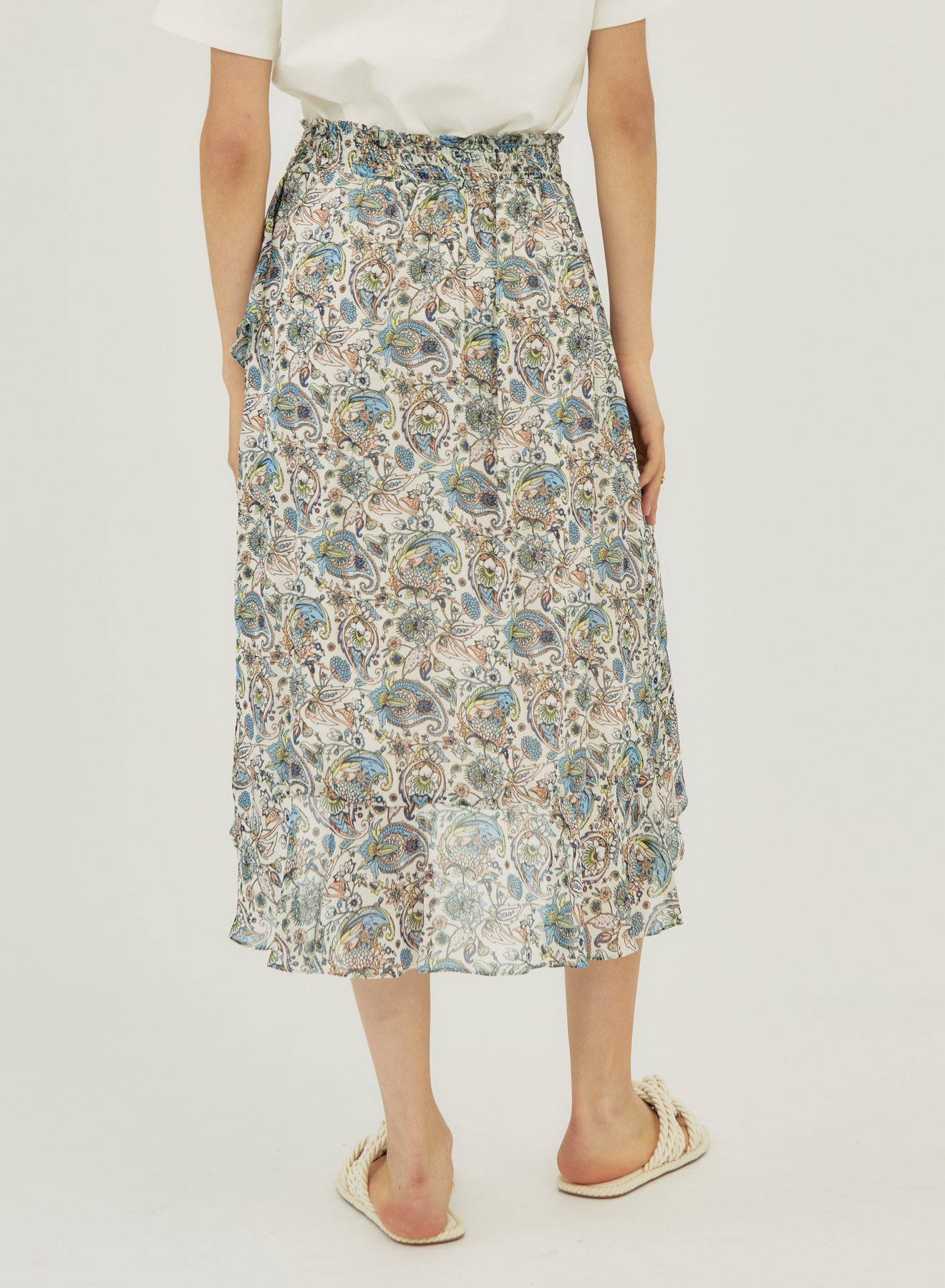 Asymmetrical Skirt With Paisley Print Si/2564 - Maria Pino