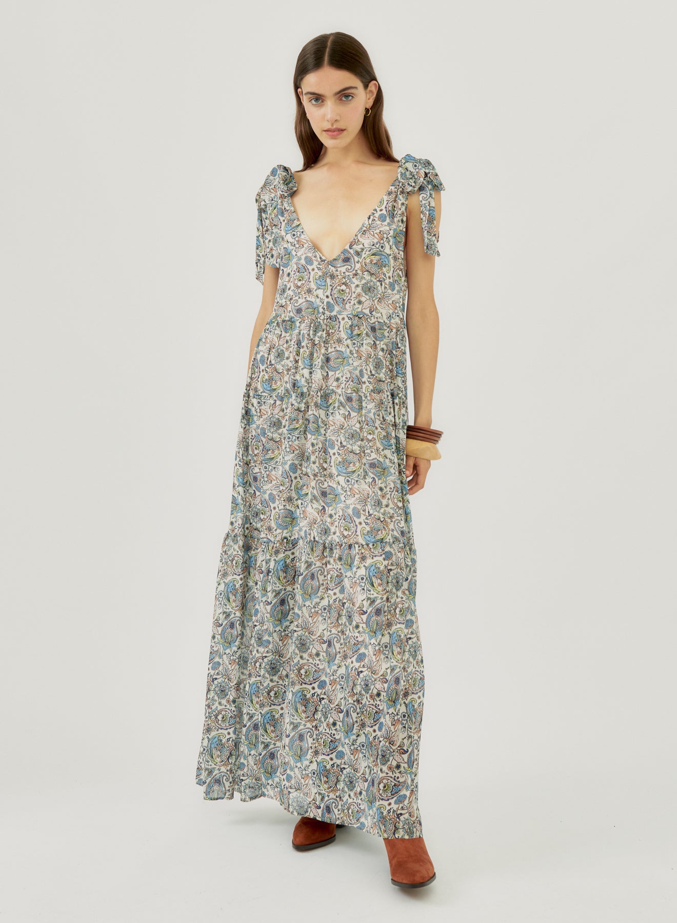 Long Dress With Paisley Print Si/2566